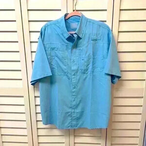 Reel Legends Blue Fishing Shirt - Size L